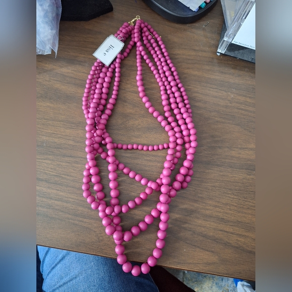 Lisa e magenta statement necklace 5 strand pink necklace - Picture 1 of 4